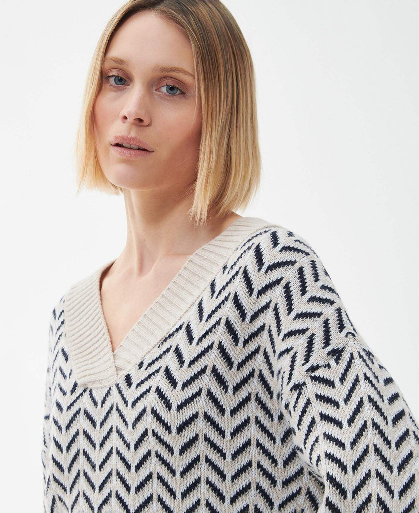 Barbour Dömupeysa - Simone Knit Multi - Bone