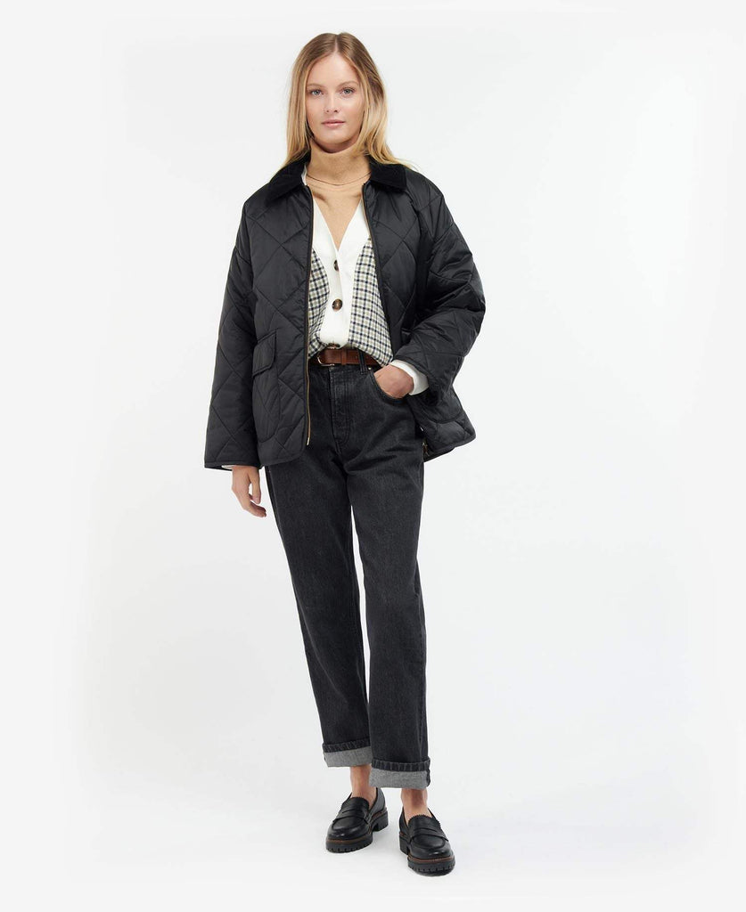 Barbour Vatteraður Dömujakki - Ryhope Quilt - Black/Ancient