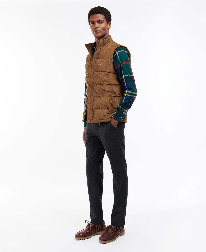 Barbour Vesti - Cord Baffle Gilet - Beige