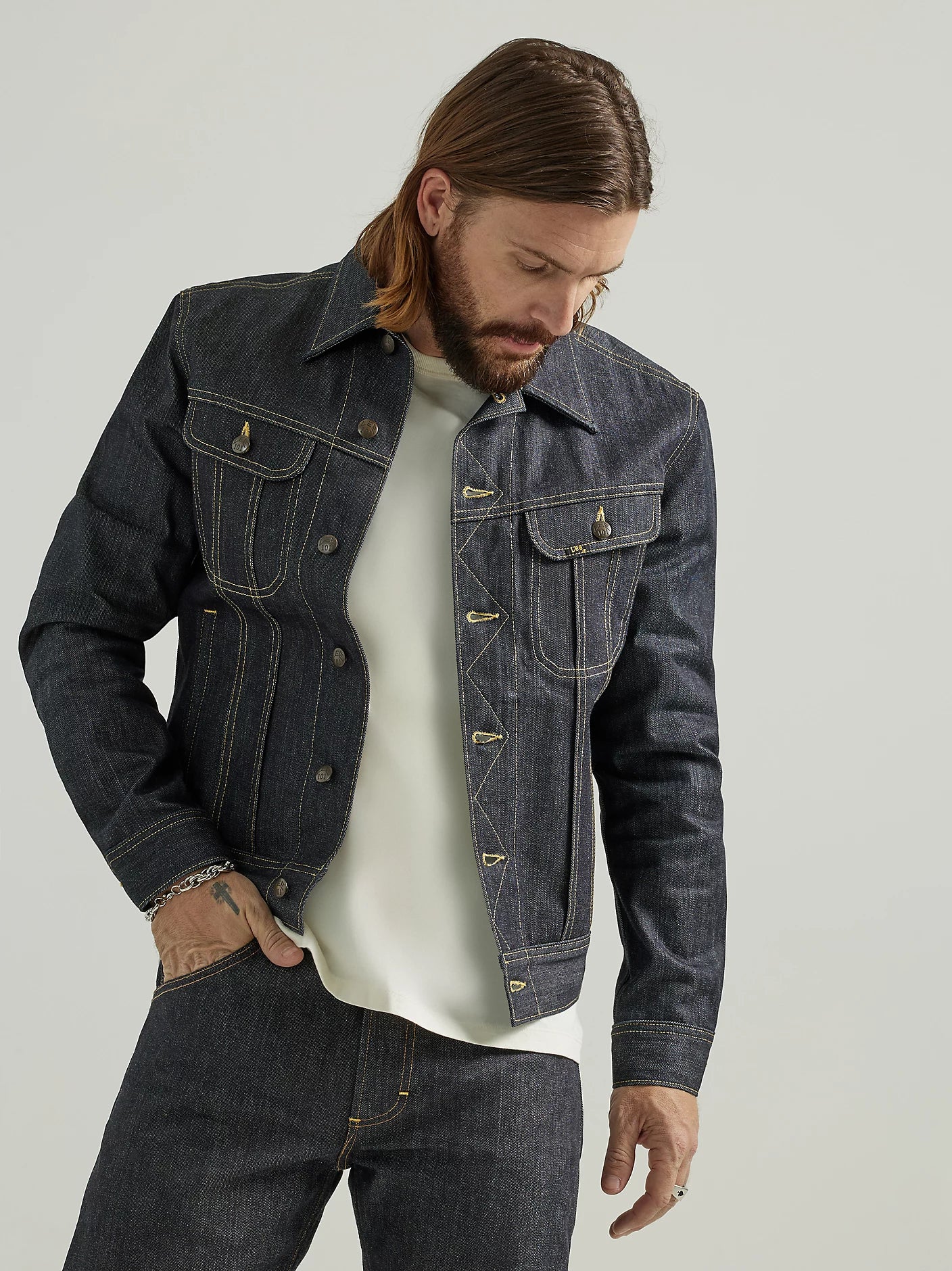 Lee 101 Rider Gallajakki Dry Blue