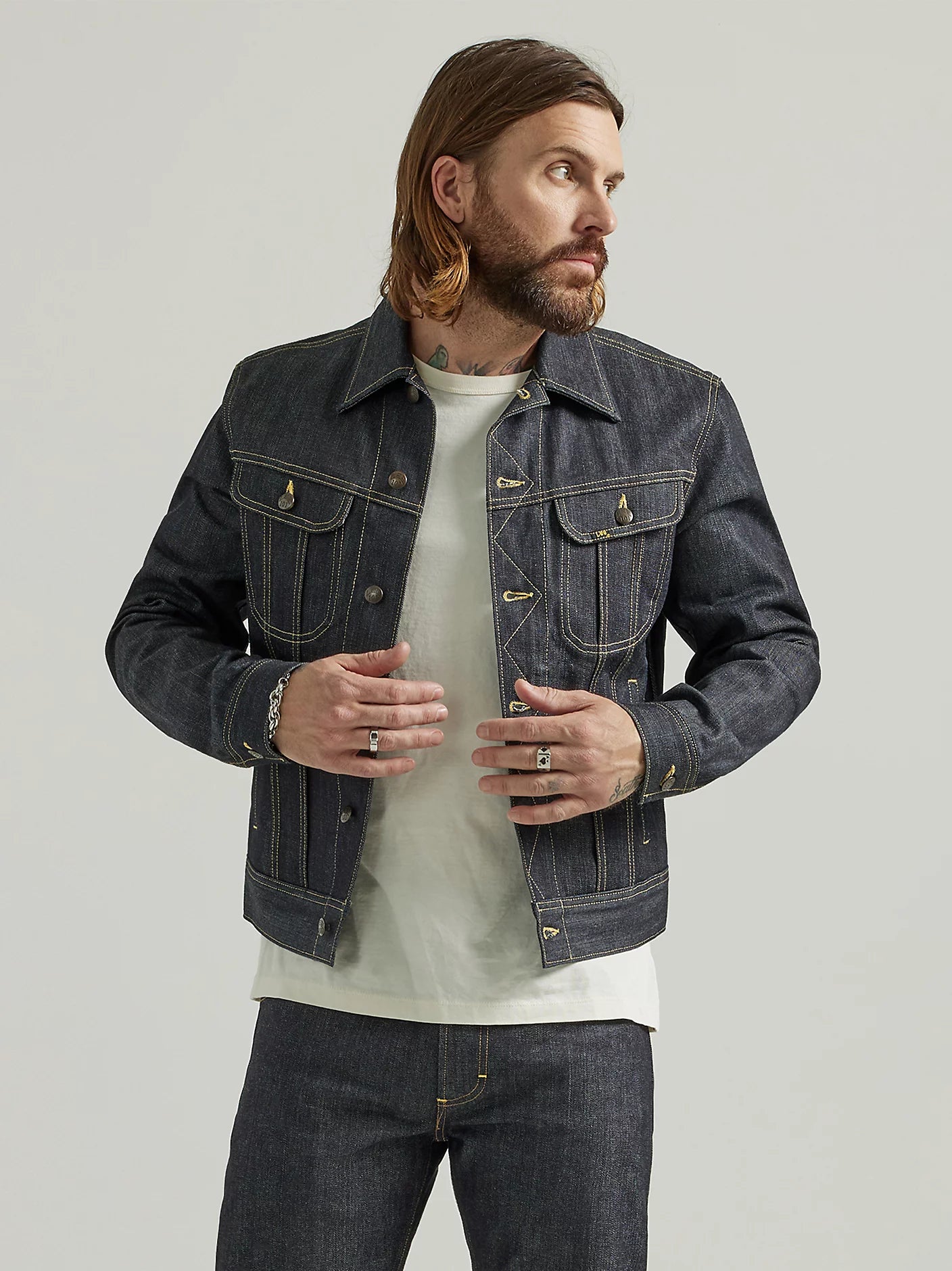 Lee 101 Rider Gallajakki Dry Blue