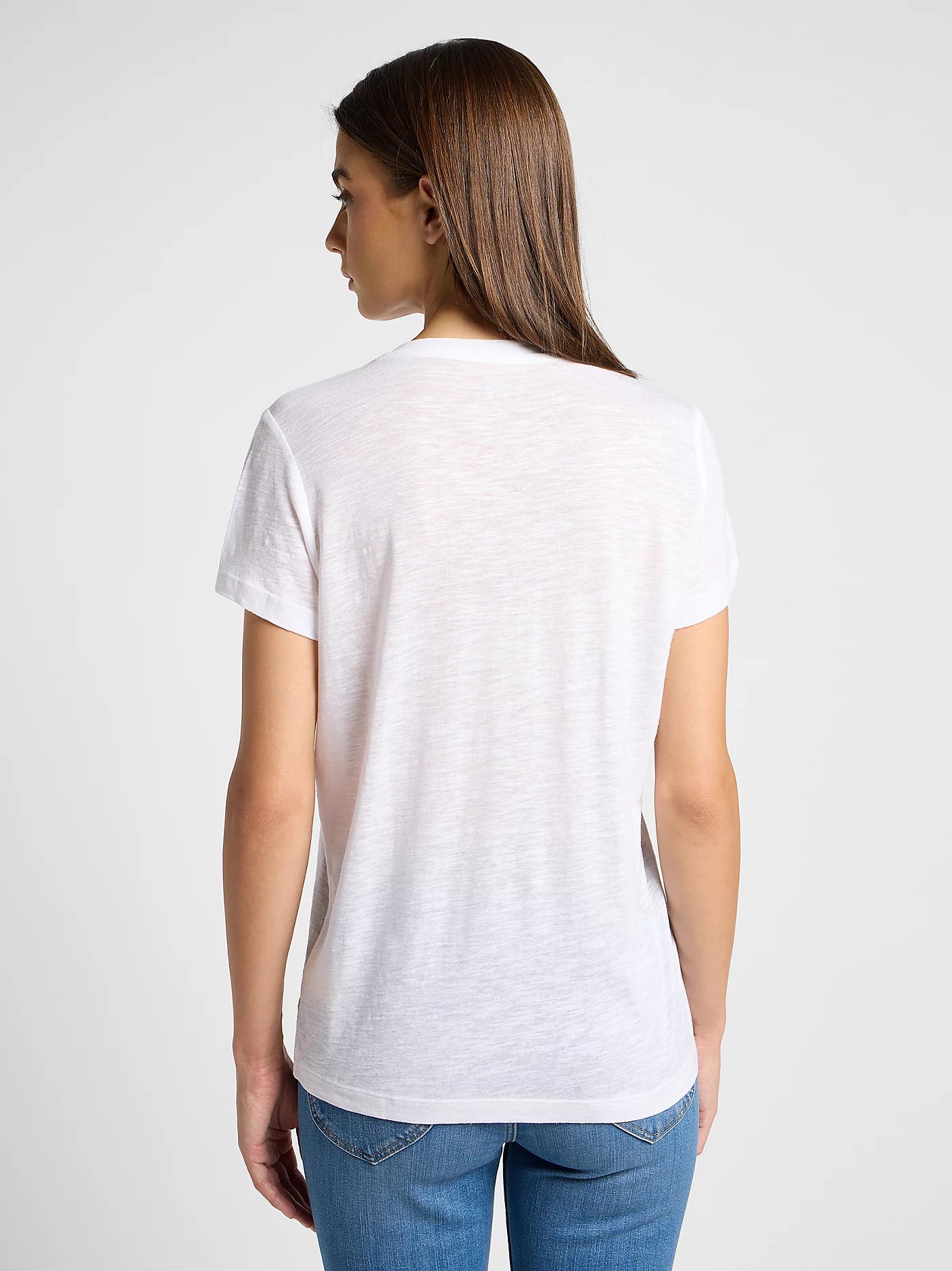 Lee Dömubolur V Neck Bright White