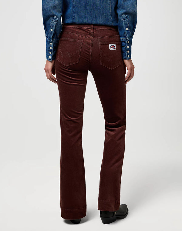 Wrangler Buxur Flare Maghogany