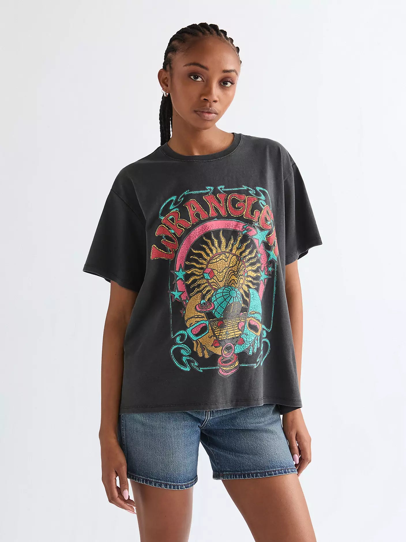 Wrangler Bolur Girlfriend Faded Black