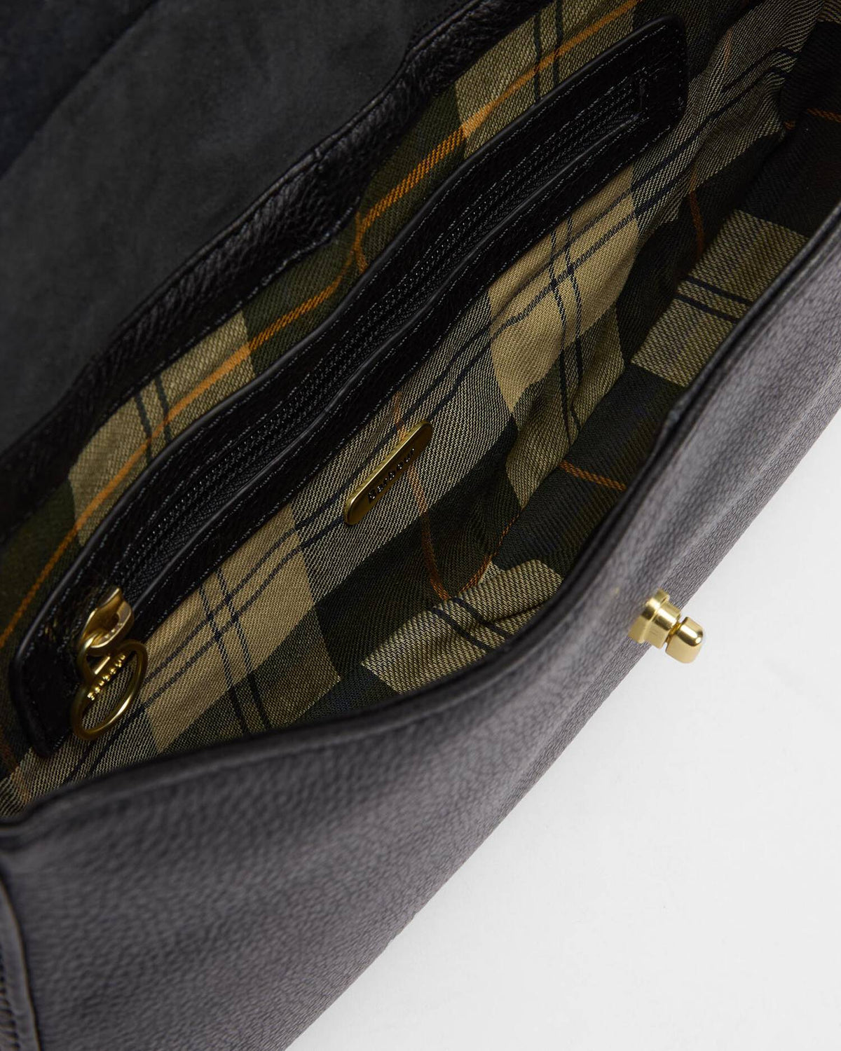 Babour Leather Shoulder Bag Black