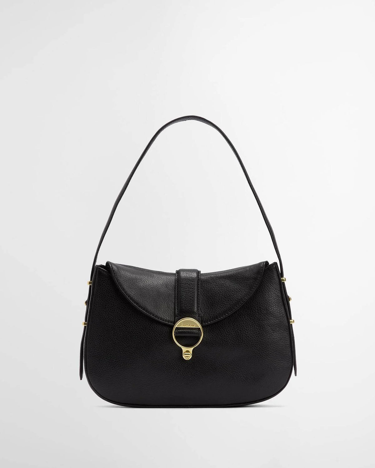 Babour Leather Shoulder Bag Black
