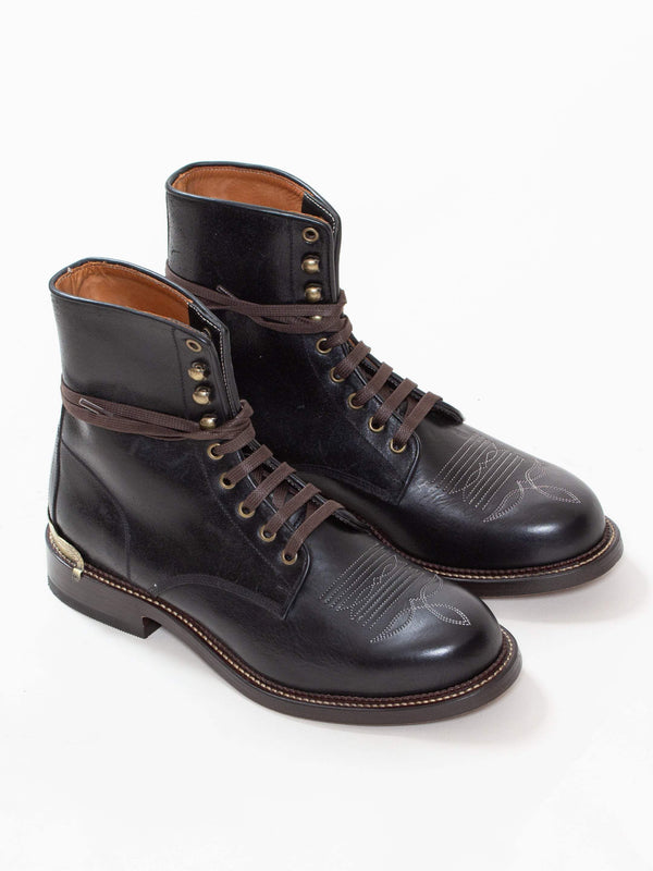 Bright Skór - Lace Boot - Black