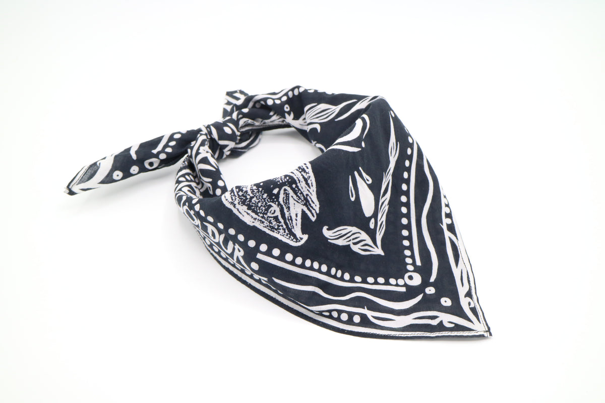 K&S Hálsklútur Bandana Svartur Lax - Kormákur & Skjöldur