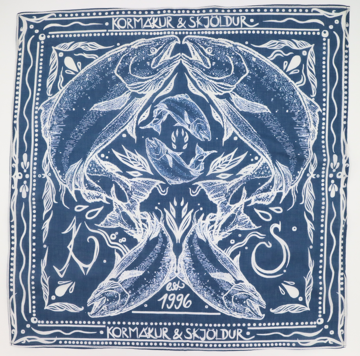 K&S Hálsklútur Bandana Blár Lax - Kormákur & Skjöldur