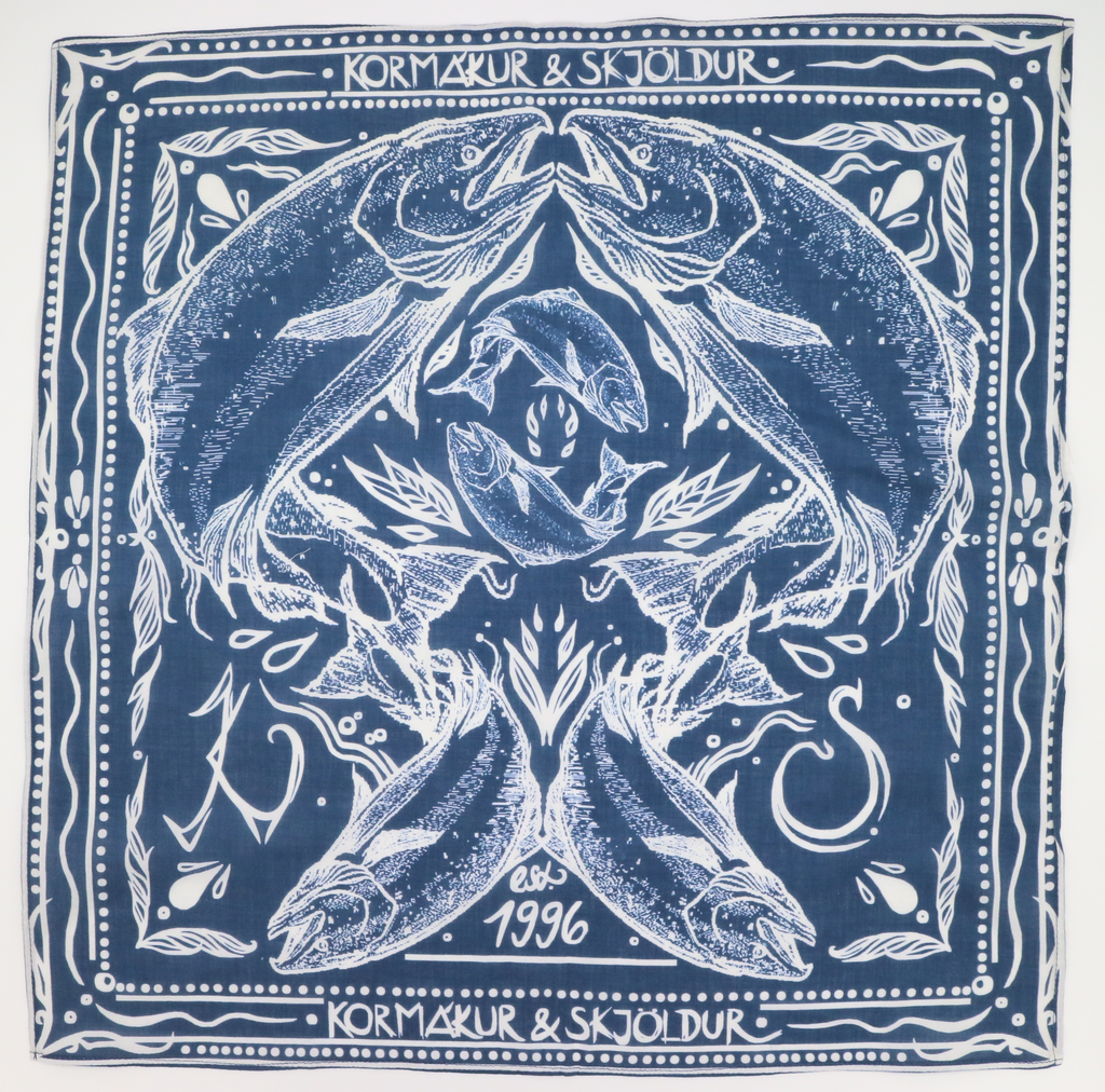 K&S Hálsklútur Bandana Blár Lax