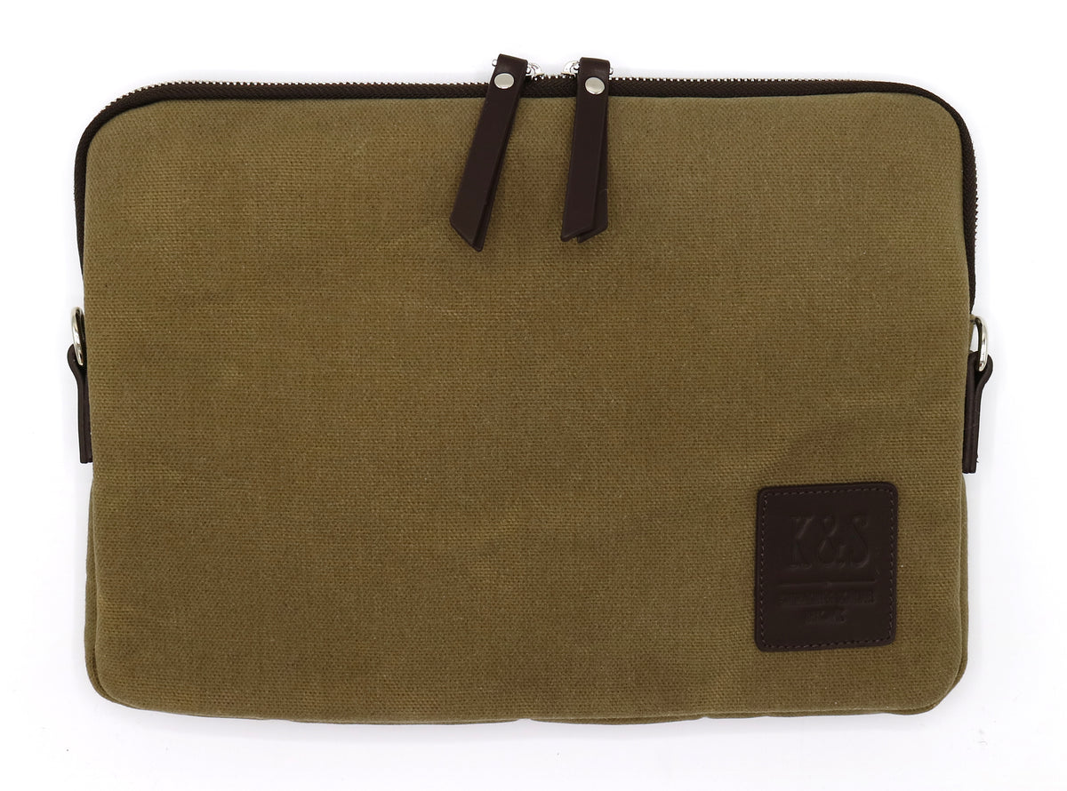 K&S Tölvutaska Waxed Beige 15/16 - Kormákur & Skjöldur