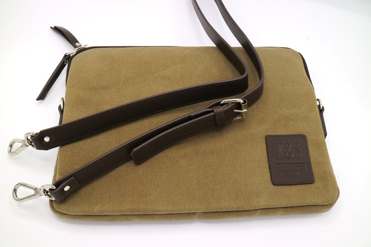 K&S Tölvutaska Waxed Beige 15/16 - Kormákur & Skjöldur