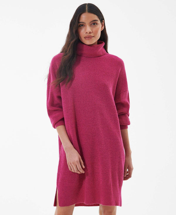 Barbour Int. Kjóll - Holmes Knit Dress - Fuchsia Lily