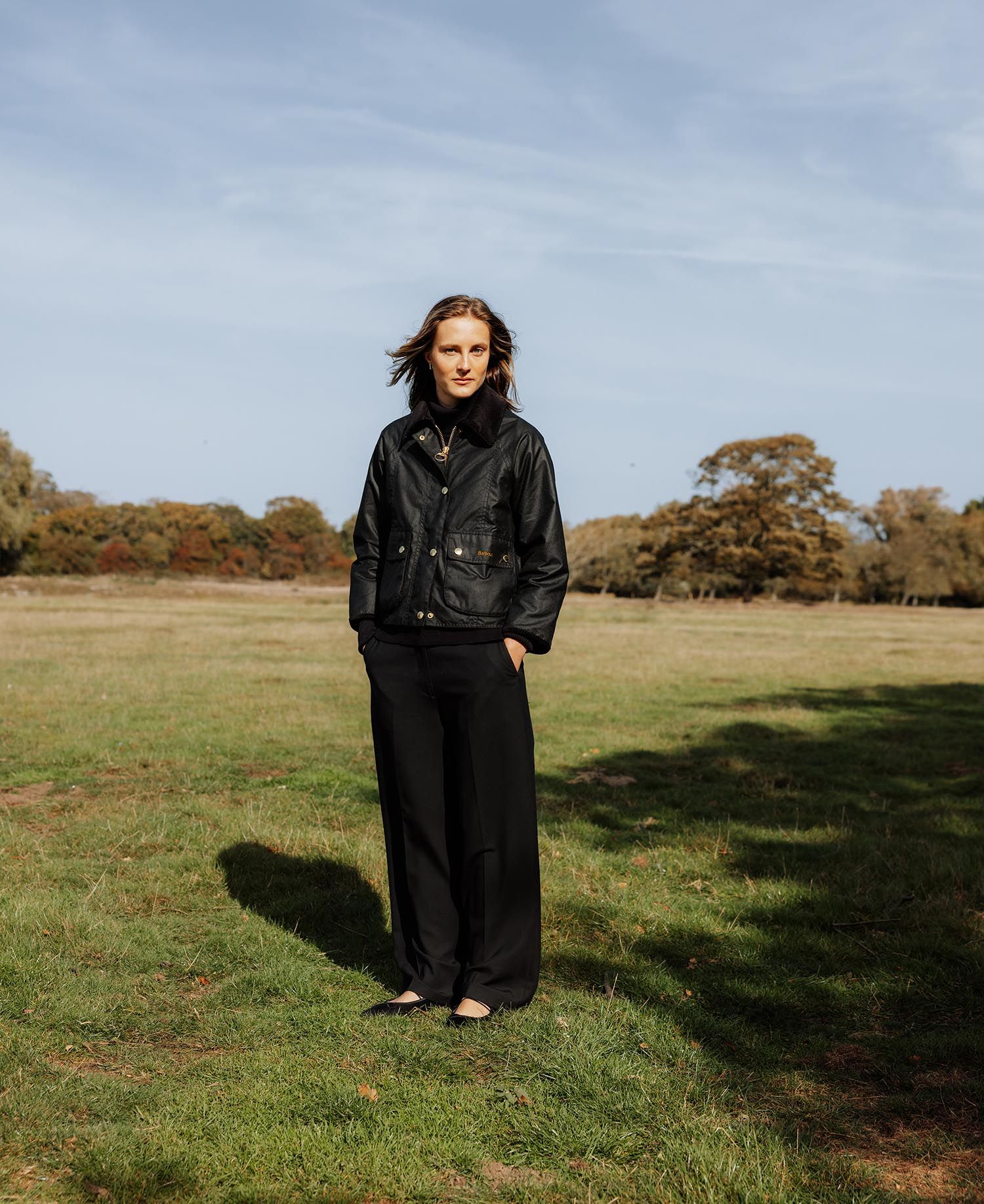 Barbour Vaxjakki Crop Beadnell Black