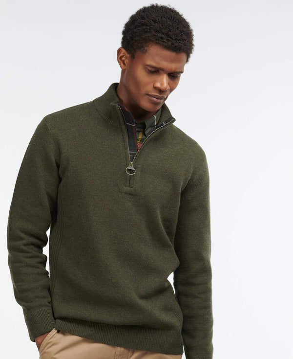 Barbour Peysa - Holden Half Zip - Olive Marl