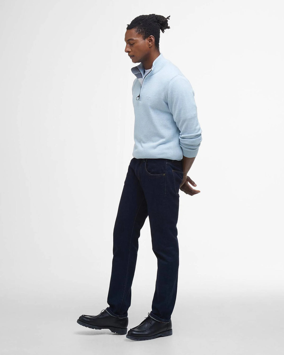 Barbour Cotton Half Zip Peysa Ocean Sky - Kormákur & Skjöldur