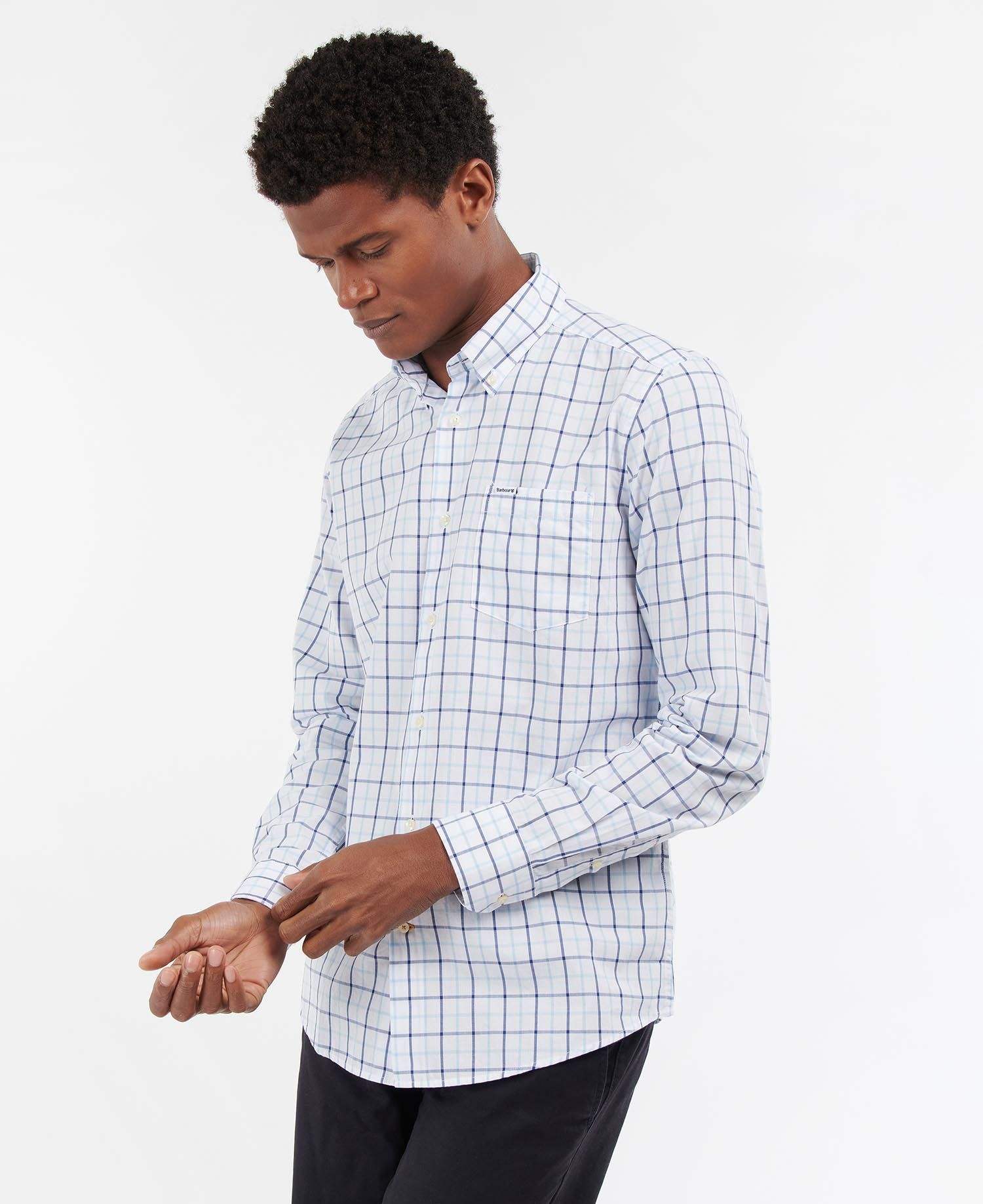 Barbour Skyrta Bradwell Blue - Kormákur & Skjöldur