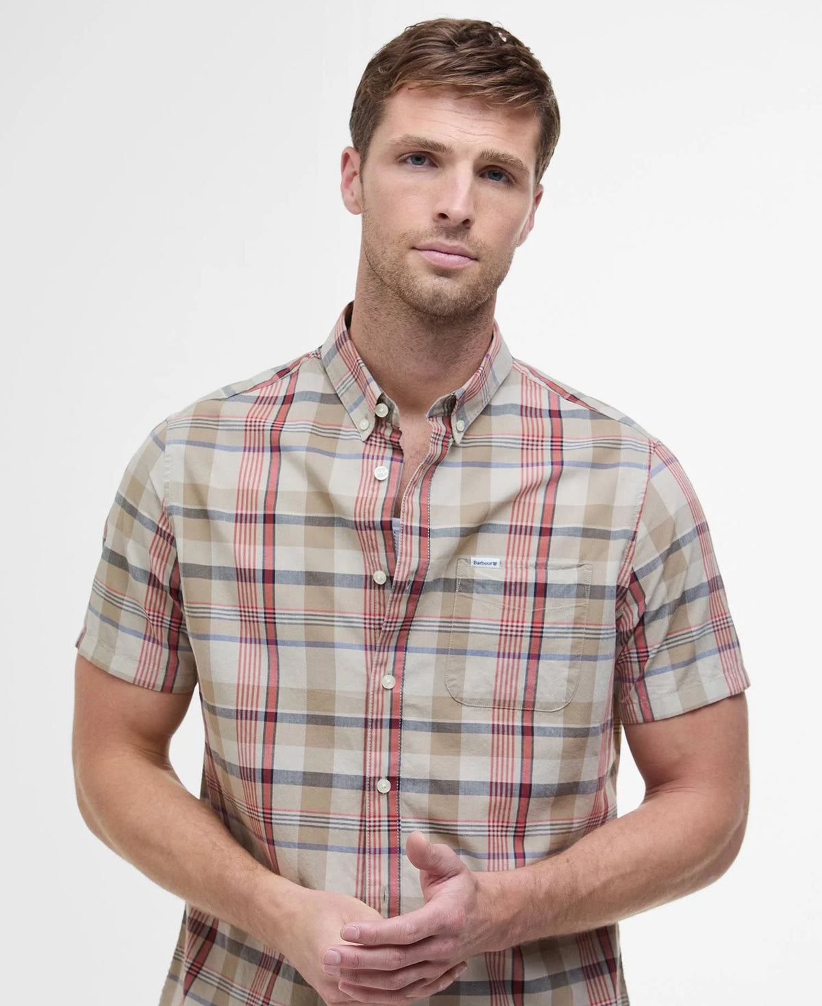 Barbour Stuttermaskyrta Hillway Madras