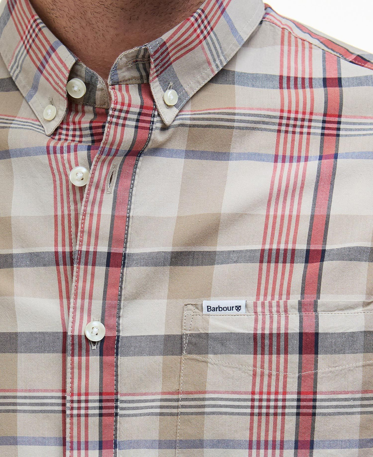 Barbour Stuttermaskyrta Hillway Madras