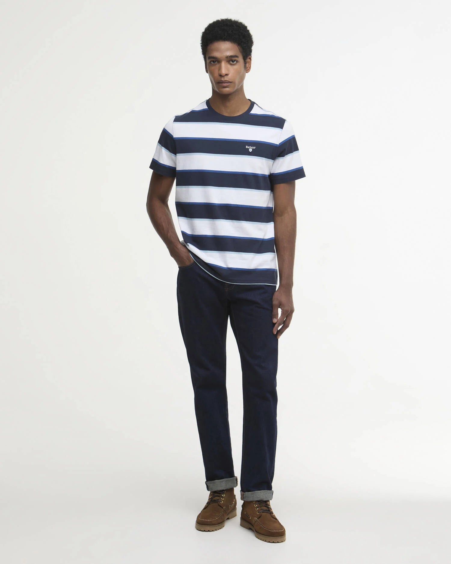 Barbour Stuttermabolur Meldon Navy