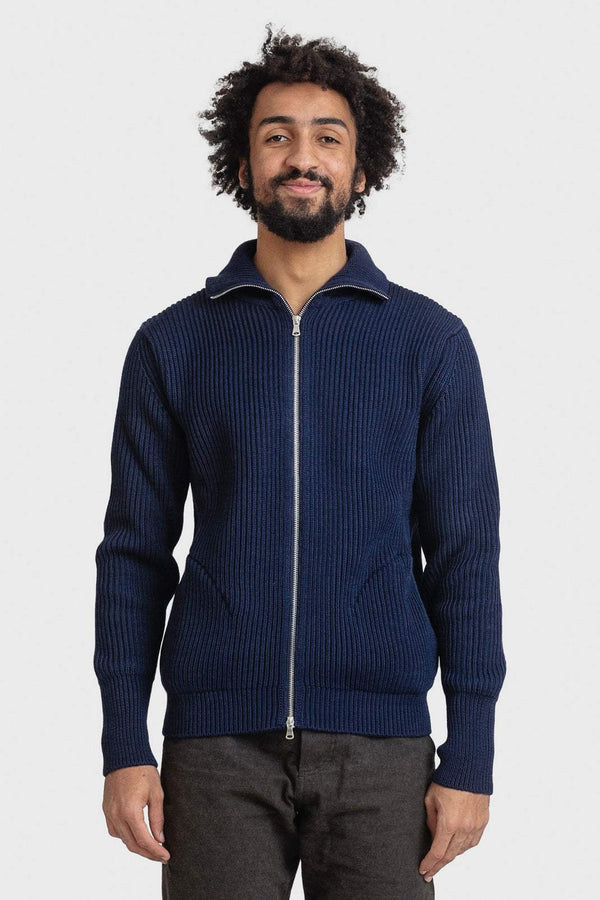 Andersen Peysa - Navy Full Zip Pockets - Royal Blue