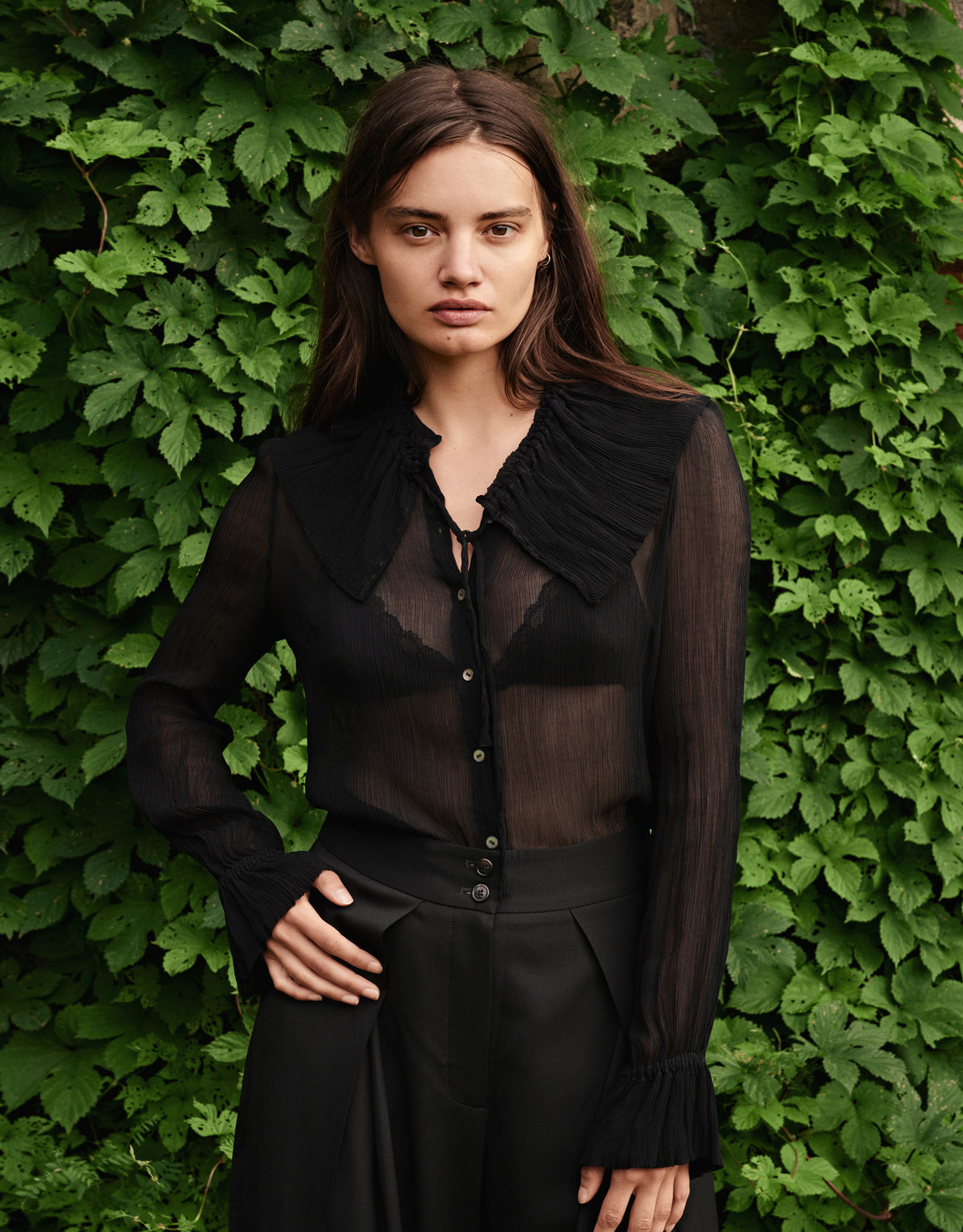 NYGARDSANNA Ruffle Blouse Black