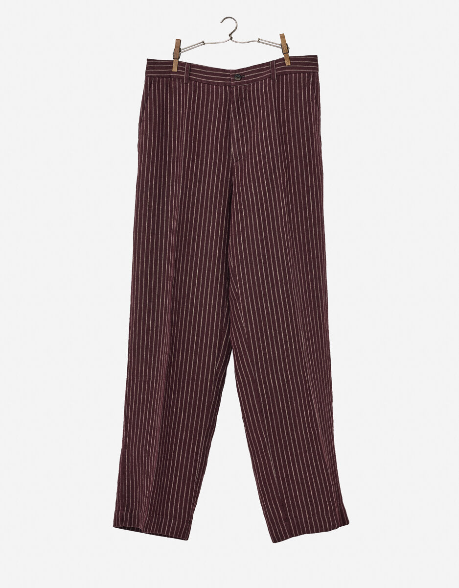 NYGARDSANNA Classic Trousers Wine Striped