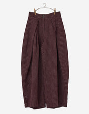 Nygardsanna  Big Pleat Trousers Wine Stripe