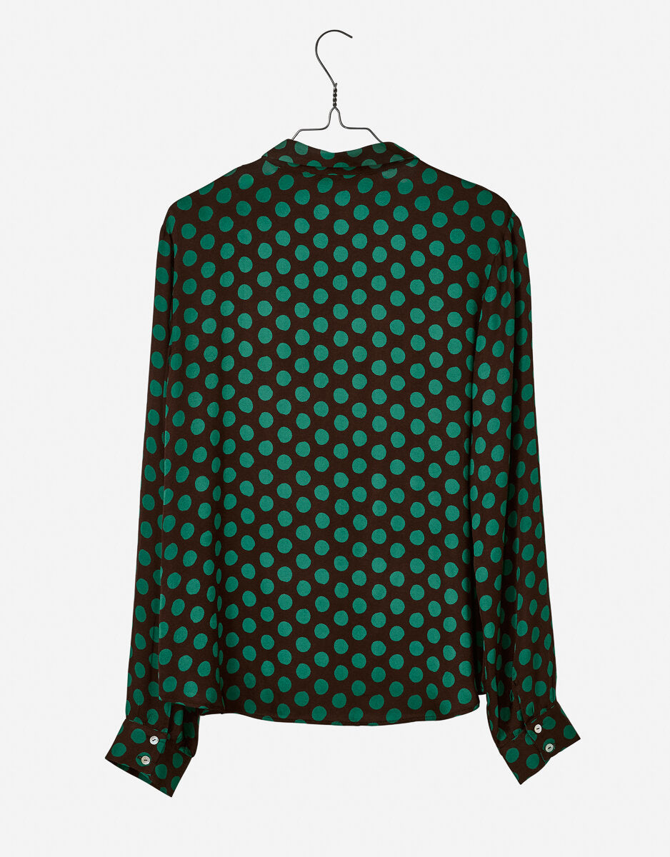 Nygardsanna Retro Collar Shirt Green Dot