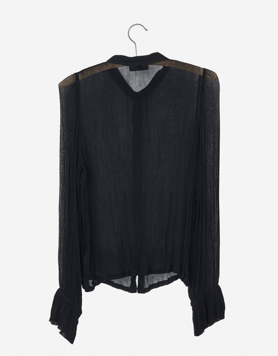 Nygardsanna Ruffle Collar Blouse Black