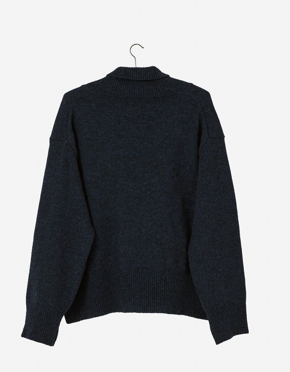 Nygardsanna Shawl Collar Sweater Dark Blue