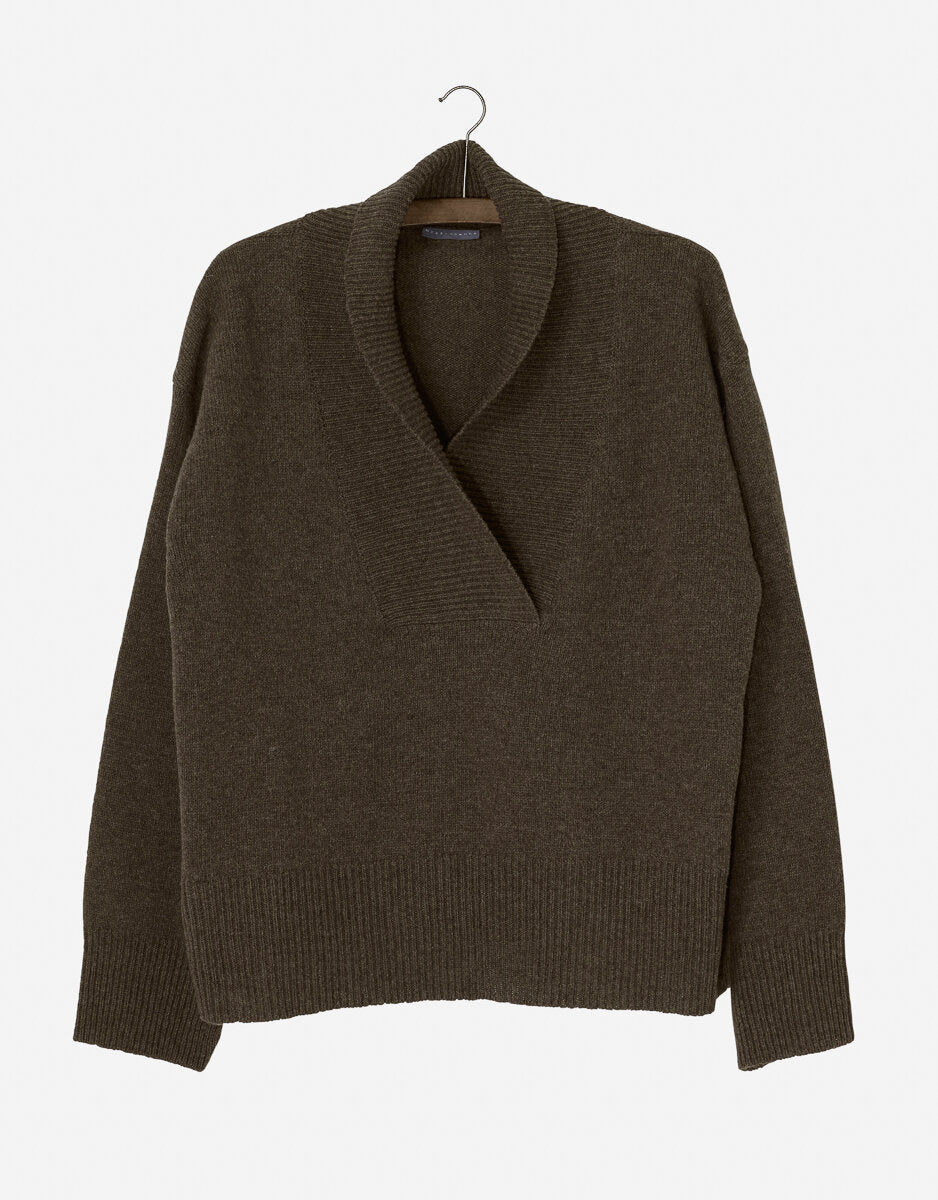 Nygardsanna Shawl Collar Sweater - Taupe