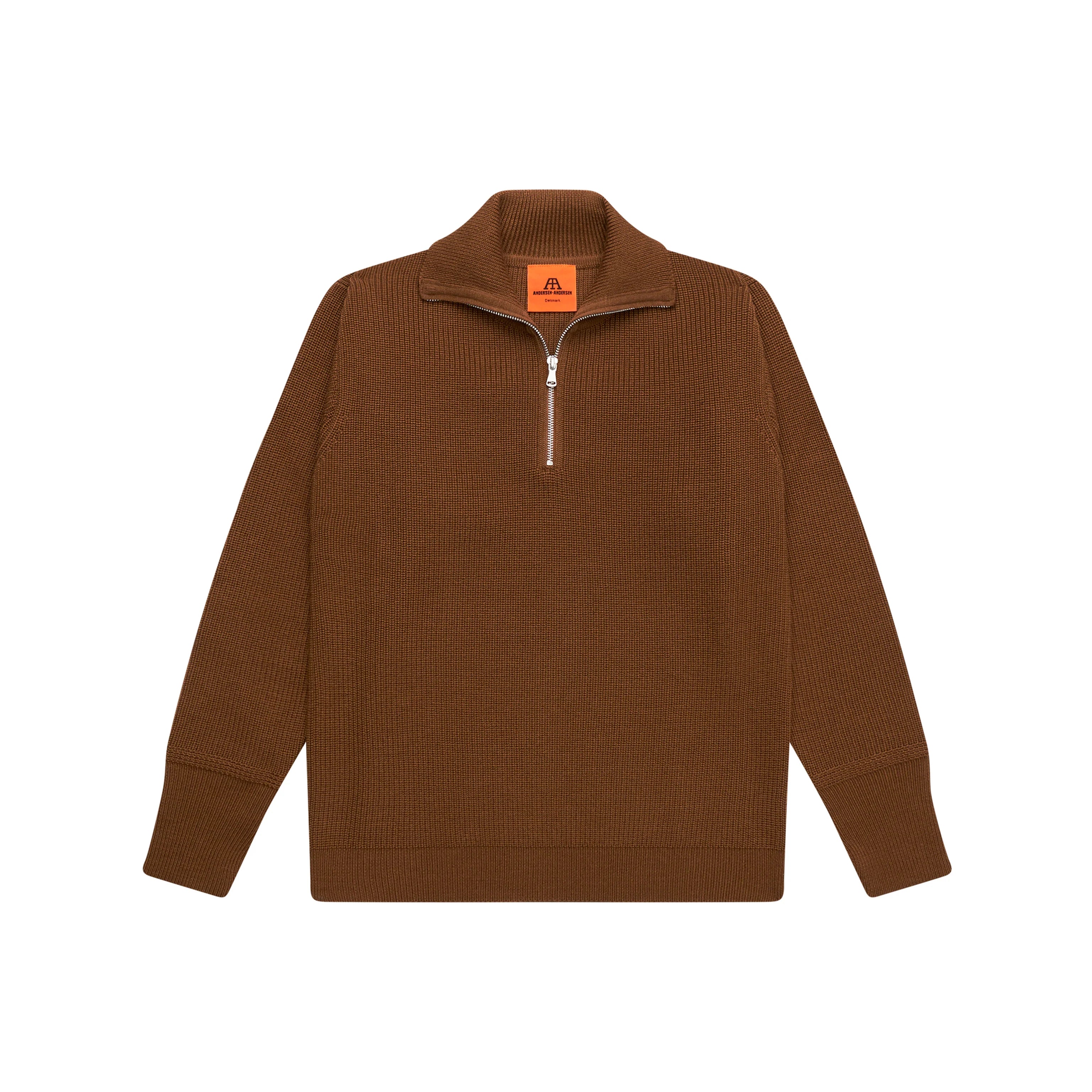 Andersen-Andersen Peysa Half Zip Tobacco