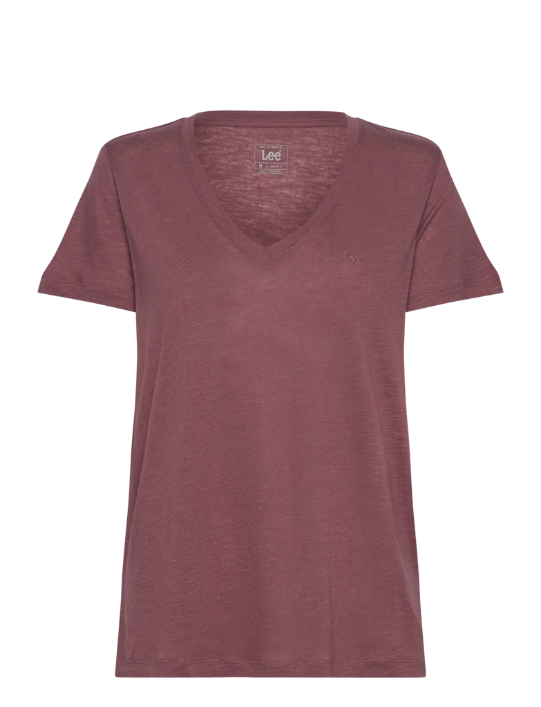 LEE - V NECK TEE HENNA