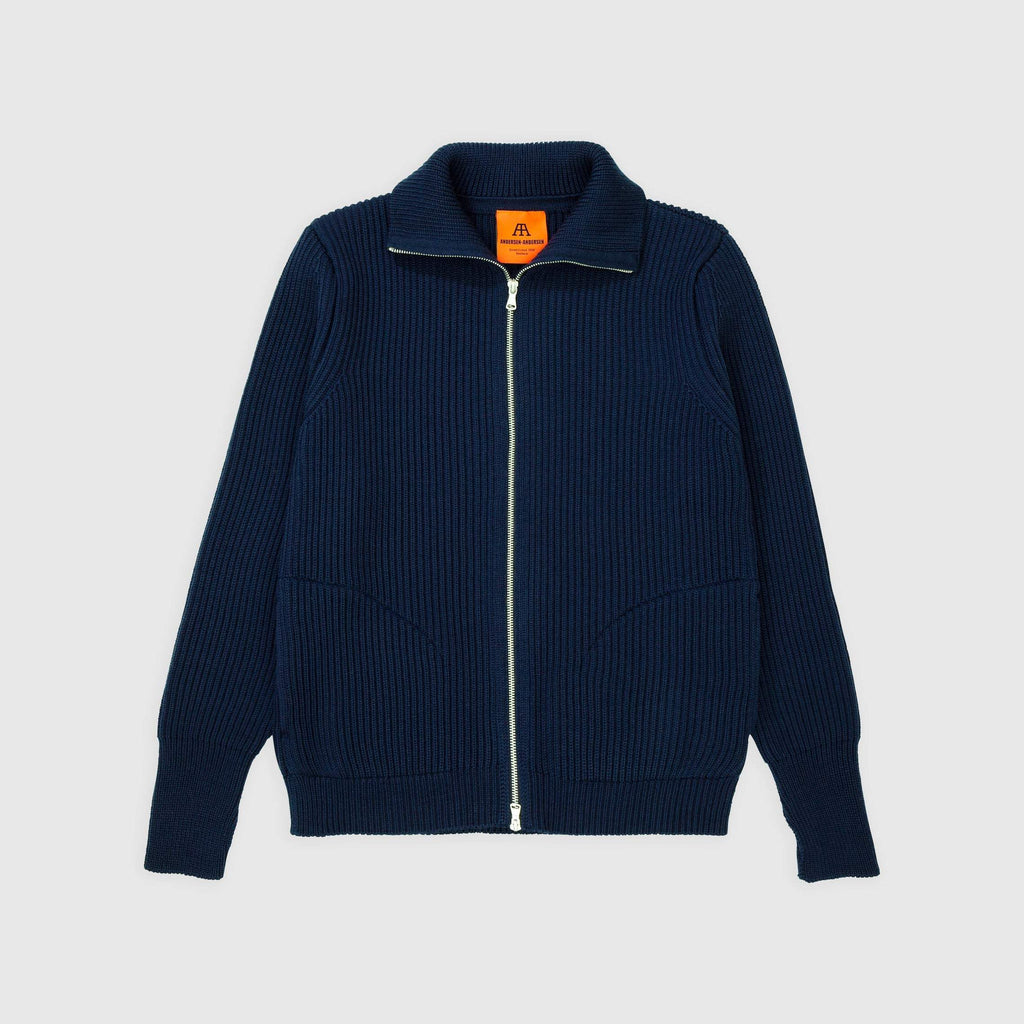 Andersen Peysa - Navy Full Zip Pockets - Royal Blue