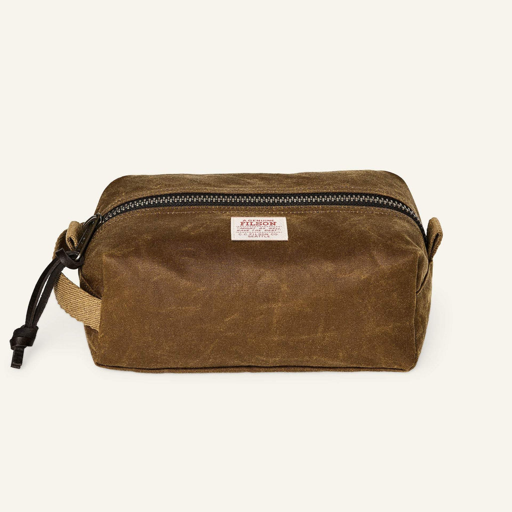 Filson Snyrtitaska - Tin Cloth Travel Kit - Dark Tan