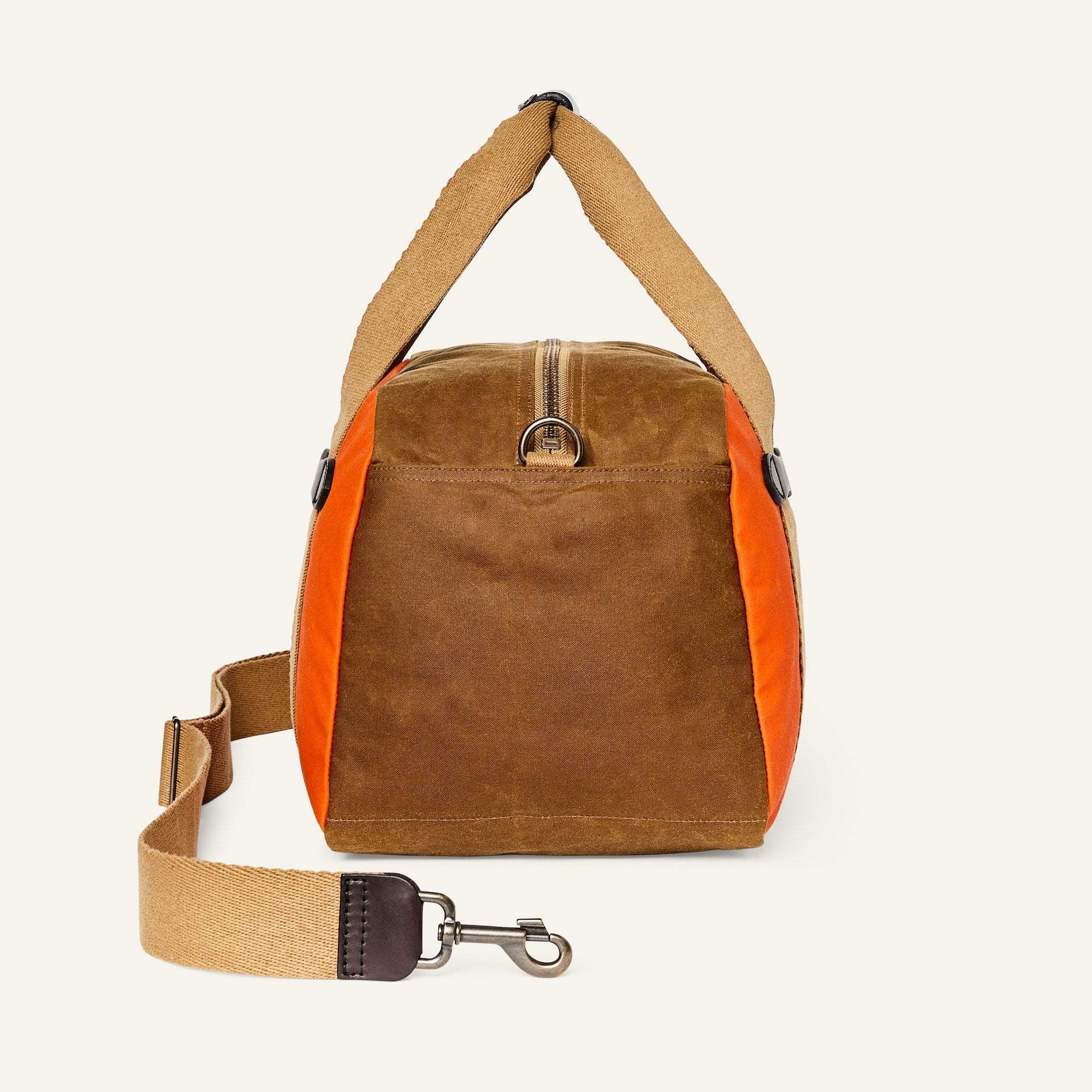 Filson Taska - Tin Cloth Small Duffle - Dark Tan / Flame