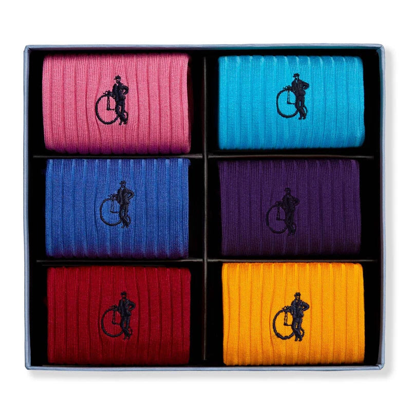 London Sock Gjafakassi 6 Pair Colorful