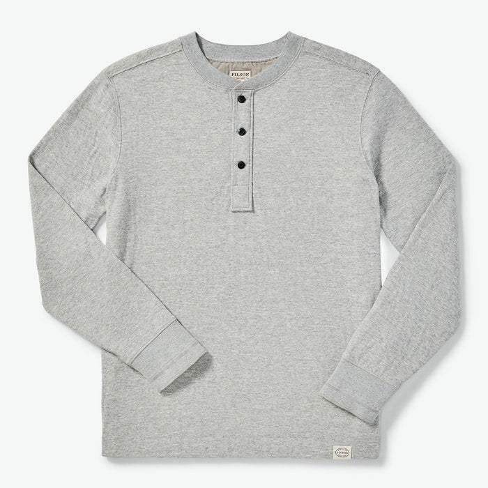 Filson Síðerma Bolur - Double Layer Henley - Heather Grey