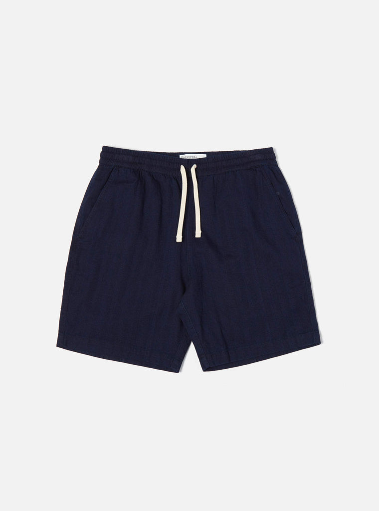 Universal Works Stuttbuxur - Beach Short - Indigo Denim