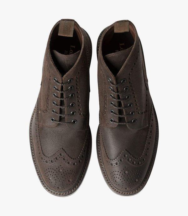 Loake Skór - Bedale Waxed Suede - Dark Brown