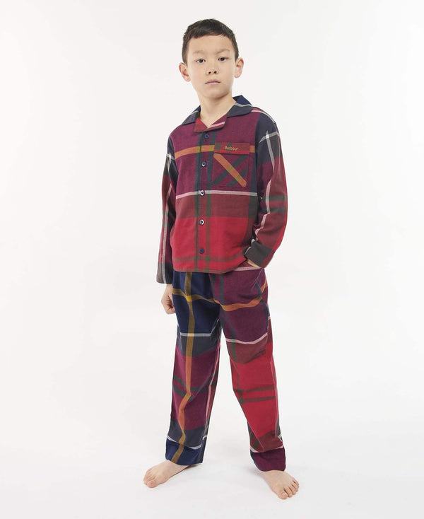 Barbour Barnanáttföt - Children Christmas PJ Set - Large Red Tartan