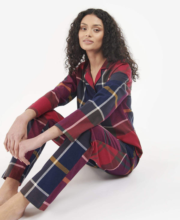 Barbour Dömunáttföt - Large Scale Ellery PJ Set - Large Red Tartan