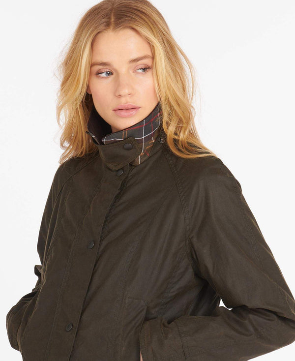 Barbour Vaxjakki - Classic Beadnell - Dömu - Olive - Herrafataverzlun Kormáks & Skjaldar