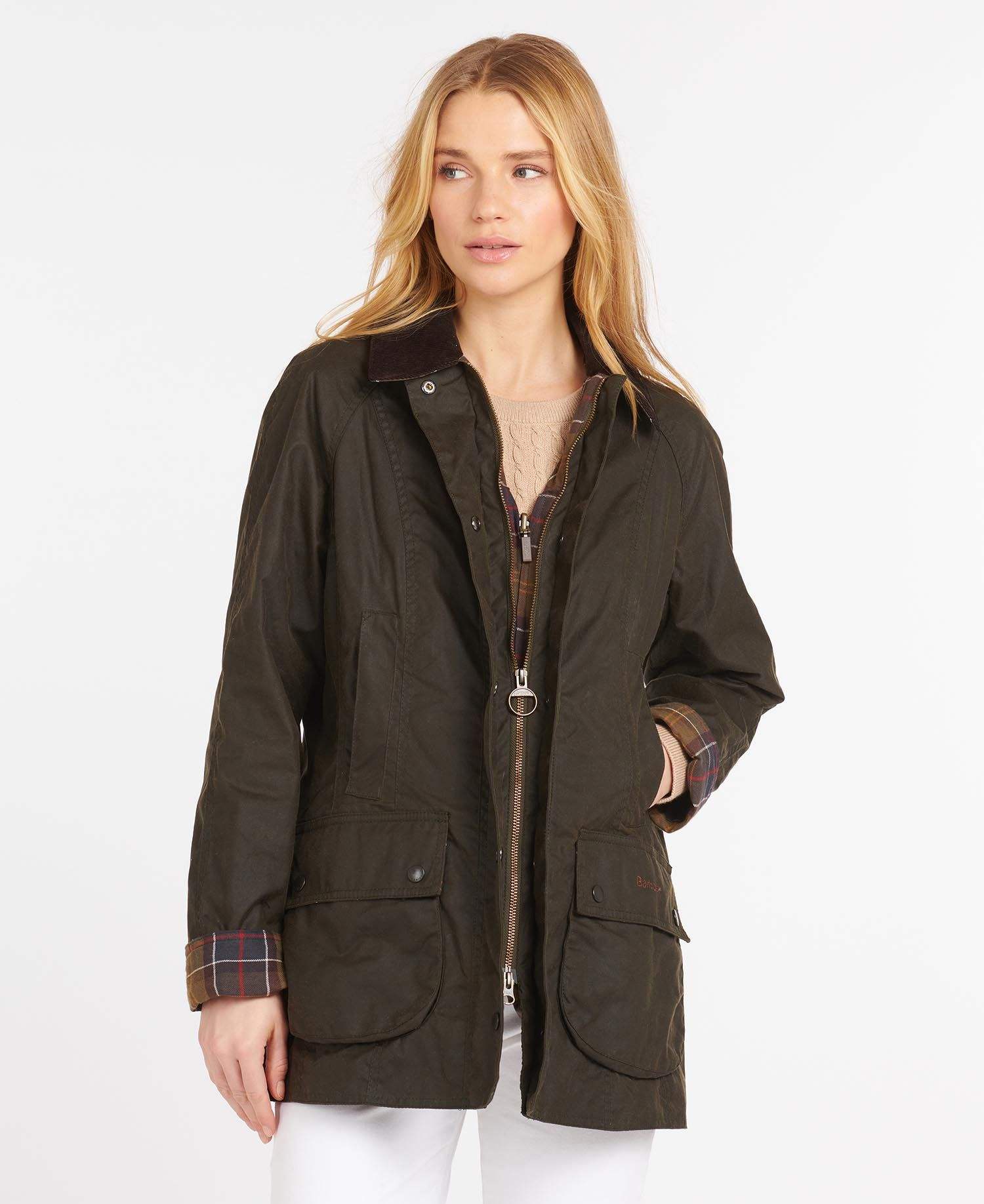 Barbour Vaxjakki - Classic Beadnell - Dömu - Olive - Herrafataverzlun Kormáks & Skjaldar