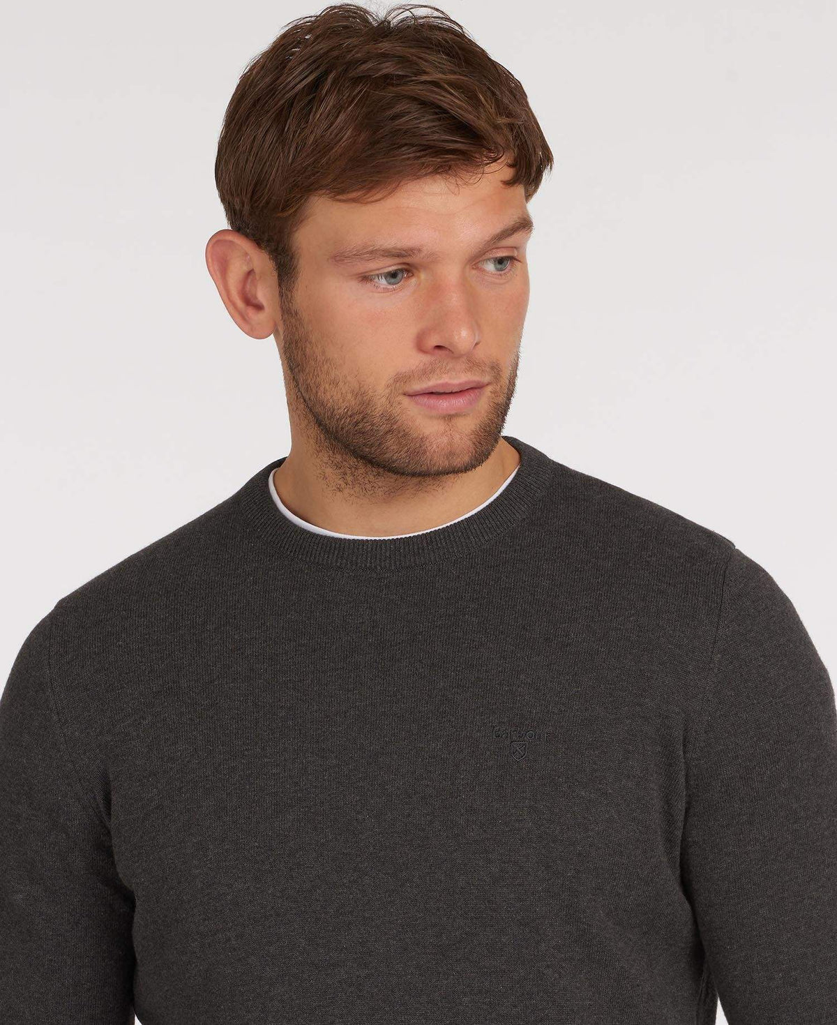 Barbour Peysa - Pima Cotton Crew Neck - Charcoal - Kormákur & Skjöldur