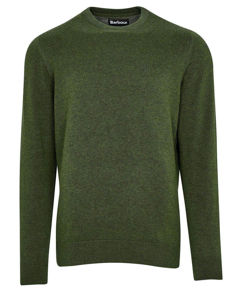 Barbour Peysa - Pima Cotton Crew Neck - Rifle Green