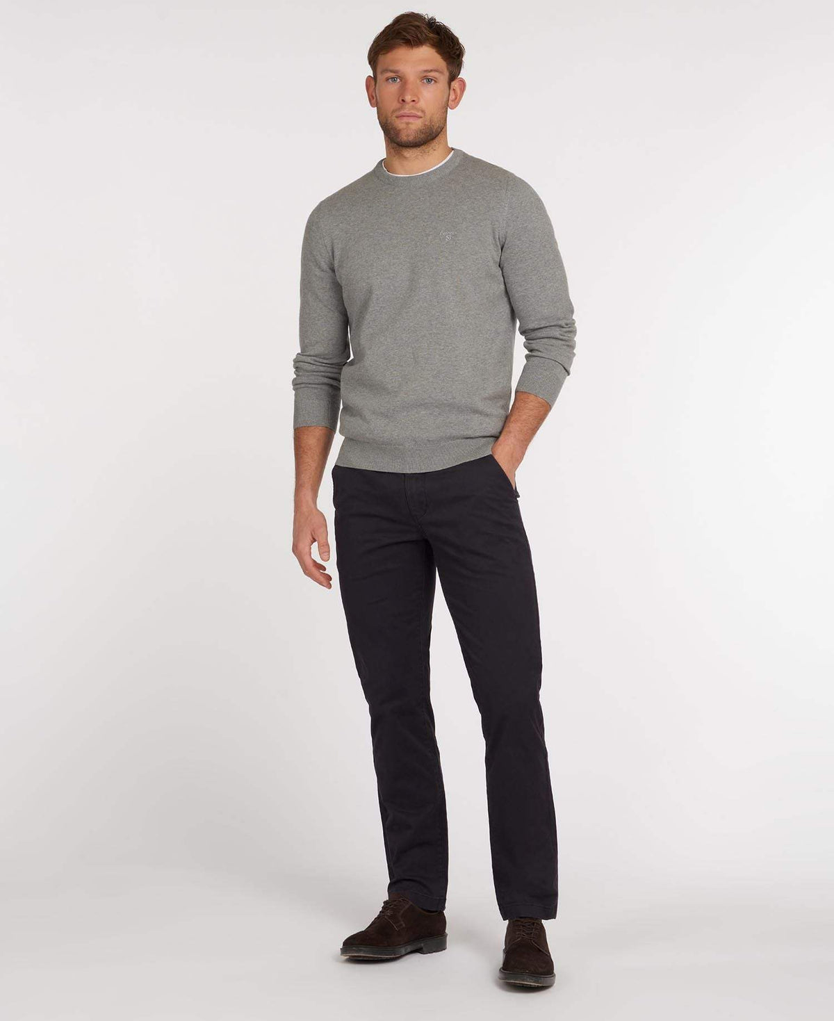 Barbour Peysa - Pima Cotton Crew Neck - Grey - Kormákur & Skjöldur