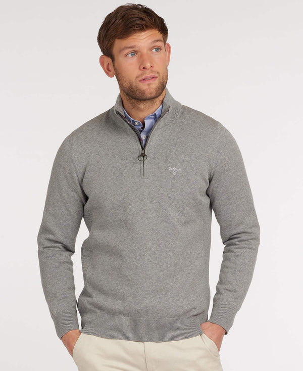 Barbour Peysa - Cotton Half Zip - Grey Marl