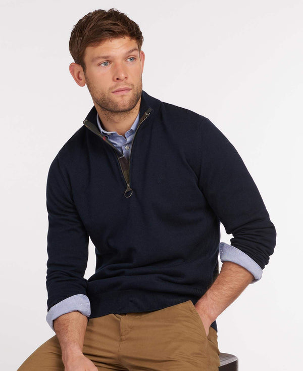 Barbour Peysa - Cotton Half Zip - Navy